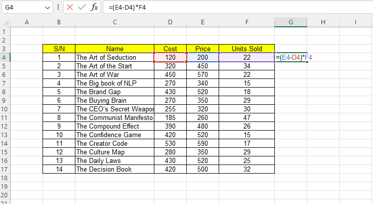 How to Calculate Profit from Sales Using Spreadsheets